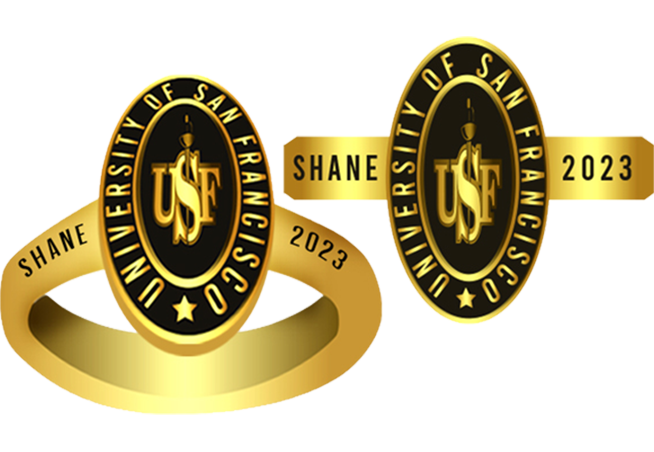 Women’s Long Oval Shape with School Logo