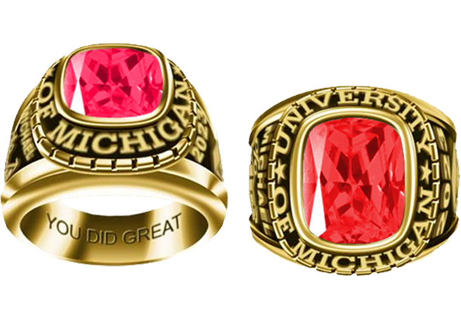 Women’s Cushion-Cut Birthstone Class Ring