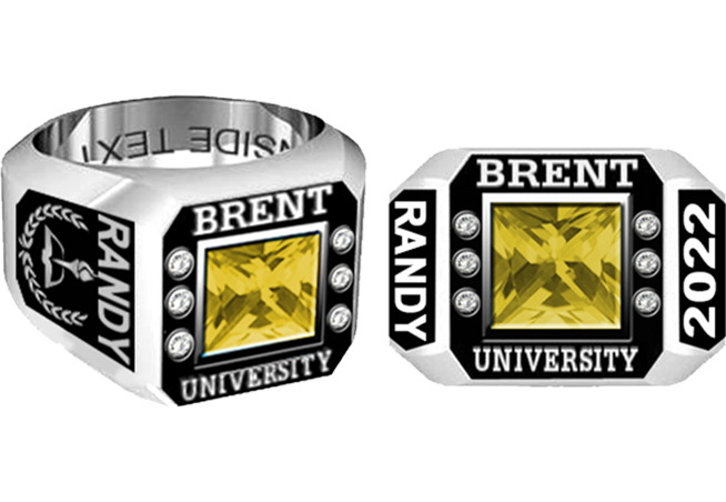 Women’s Signet Square with Princess Cut Center Stone