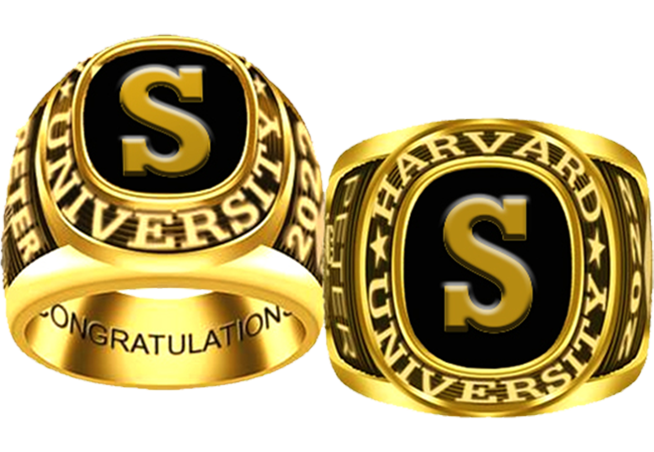 Women’s Cushion with Initial Top Class Ring